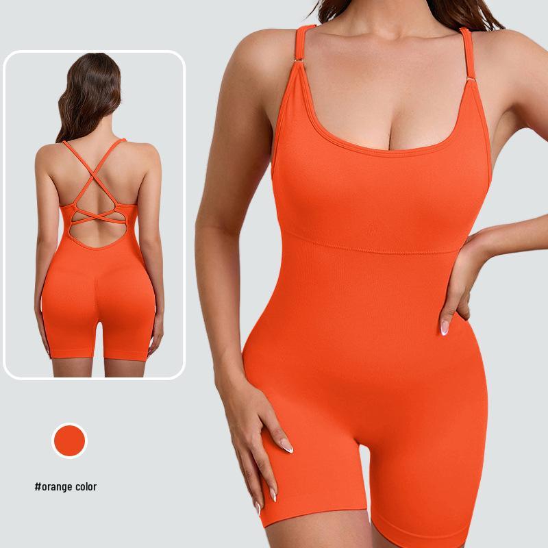 "Women's Nude Yoga Sling Jumpsuit for High-Intensity Dance & Fitness"