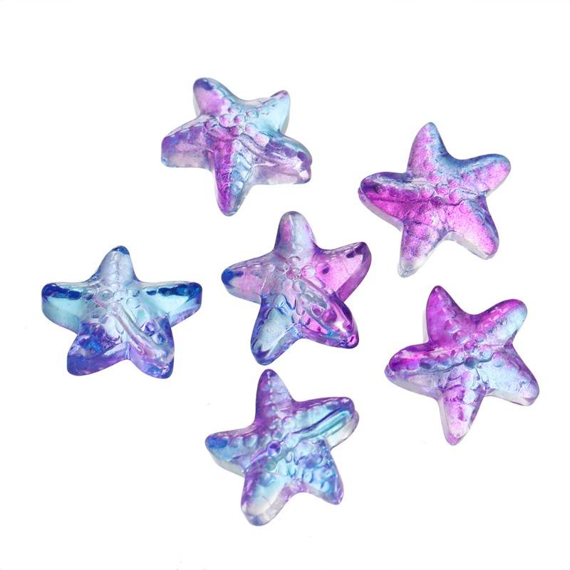Mary Glass starfish loose beads glass beads handmade diy bracelet necklace jewelry 10 pieces/pack about 13g
