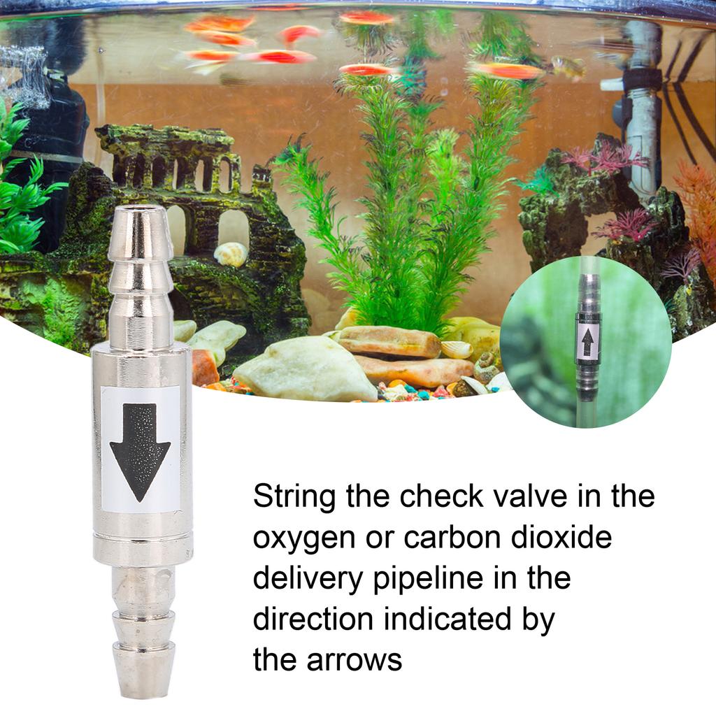 Aquarium Carbon Dioxide Check Valve Stainless Steel CO2 Diffuser NonReturn Check Valve