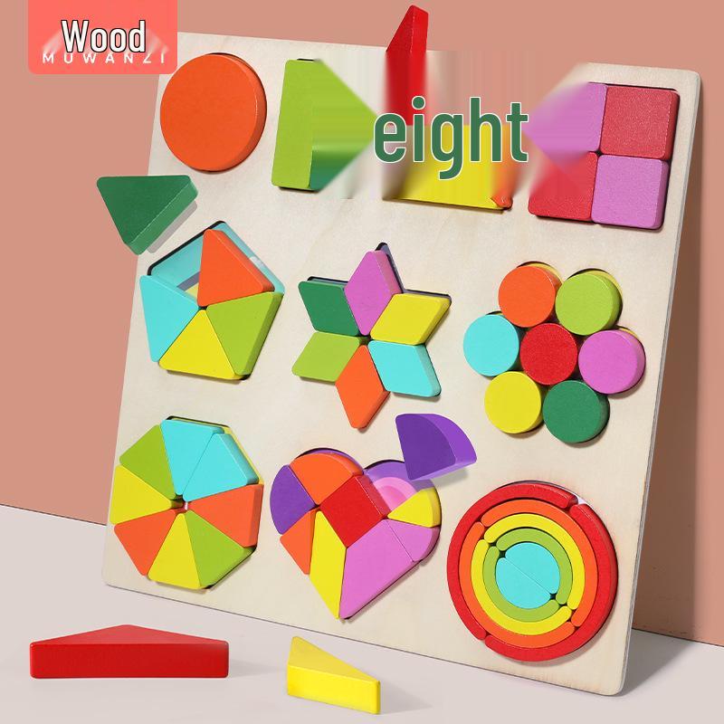 

Montessori Wooden Beads Shape Matching Puzzle for Early Education
