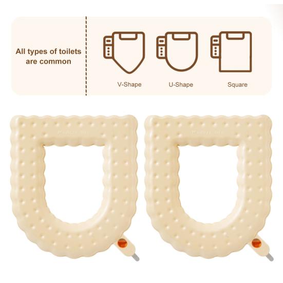 Capa de assento de vaso sanitário com alça portátil adesivo grosso EVA à prova d'água quatro estações universal aromaterapia adesivo de vaso sanitário suprimentos de banheiro