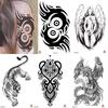 Waterproof Semi-Permanent Black & White Totem Flower Tattoo Stickers