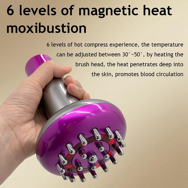 Electric Meridian Brush Lymphatic Drainage EMS Anti Cellulite Gua Sha Massager Microcurrent Heating Rechargeable Body Massagers