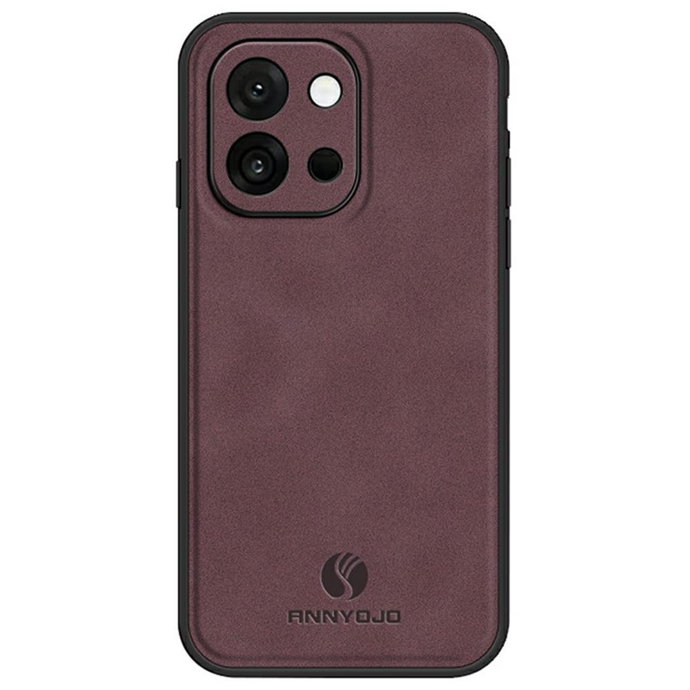 

ANNYOJO For OnePlus 13T 5G Case PU Leather+PC+TPU Anti Drop Phone Back Cover Wine Red