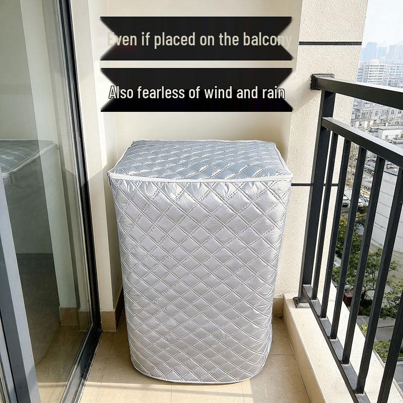Washing Machine Sunshade Aluminum Foil Dust Cover - Waterproof & Insulated for Balcony Use