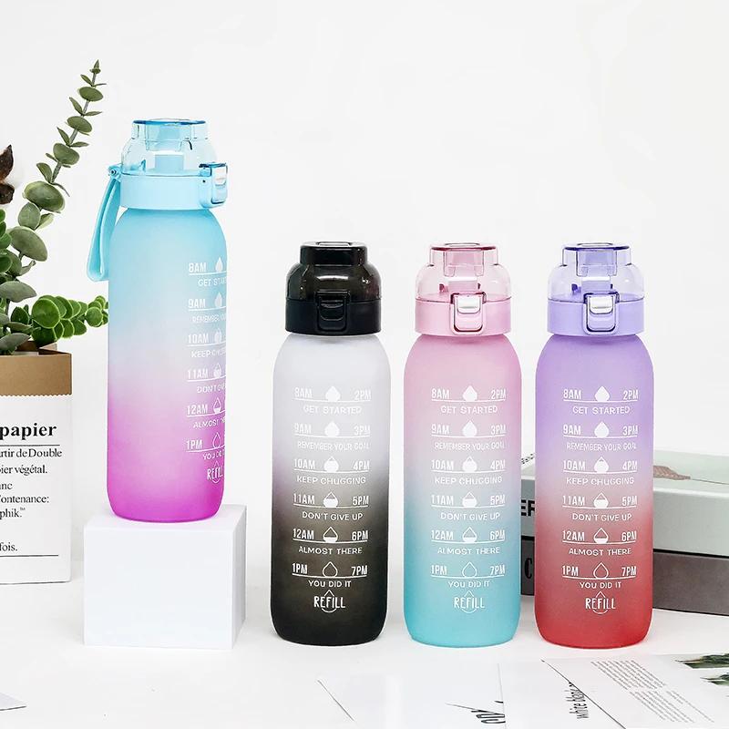 1PC 1000ML Flavor Water Bottle With Straw With 5PCS Flavor Pods Fashion Fitness Water Bottle For Outdoor Activities Sports Termo