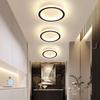 Modern Black Round LED Ceiling Light for Hallways