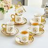 6 Cups 6 Saucers Ceramic Light Luxury Coffee Cup European High-end Exquisite British Cup and Saucer Tea Set
