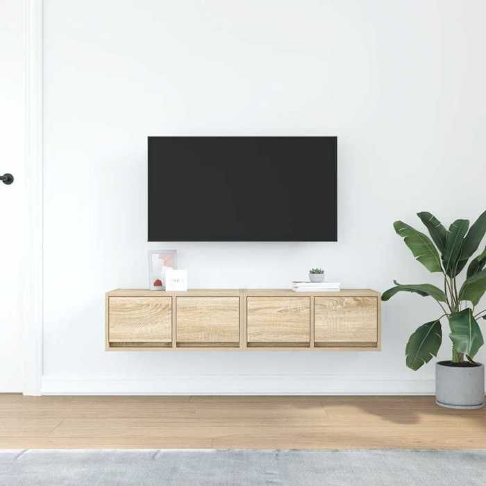 VidaXL TV Furniture 2 Pcs Sonoma Oak 60x31x25.5 Cm Engineered Wood, TV Stand, Hi-fi Cabinet, Entertainment Center, Sideboard 861495