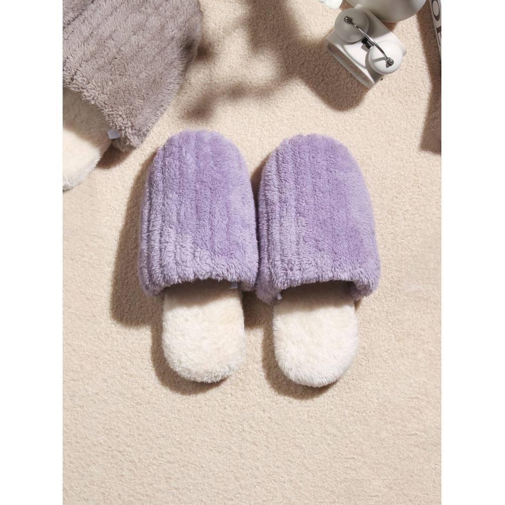 

Daiso Striped Fleece Fabric Clogging Living Room Shoes 240 To 260 Mm Grey