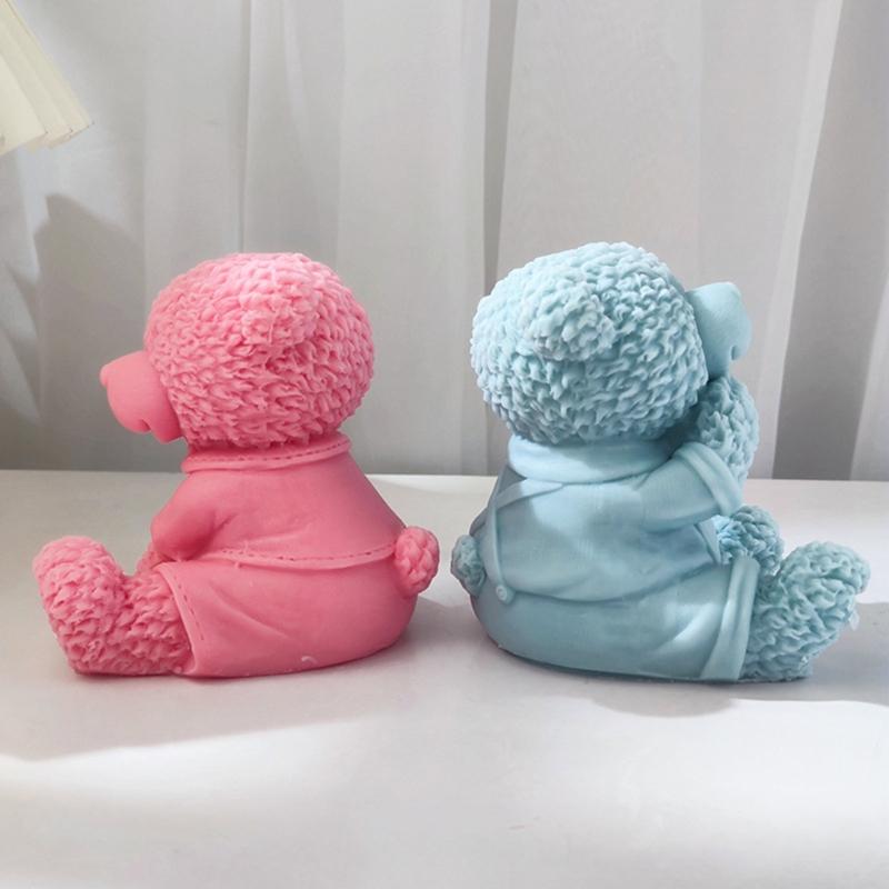 Candle Mold for Candle Making Sitting Bear Silicone Mold for Aromatherapy Plaster Colored Gypsum Mould DIY Crafts