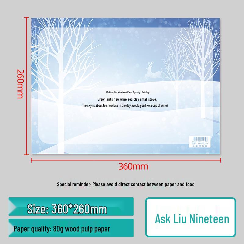 Disposable European Oil Painting Paper Placemats for Family Dinner and Restaurant Use 100 sheets