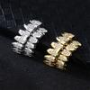 Fashion Full CZ Stone Rhinestone Braces Zircon Teeth Cap Brace For Women Men Top Bottom Dental Grills Personalized Body Jewelry