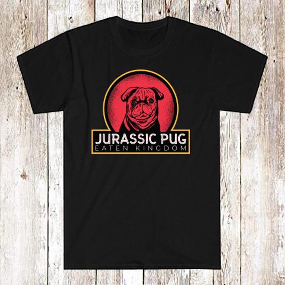 Men s and Women s T-shirts Funny Jurassic Pug Park M