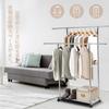 DEWEL Clothes Adjustable Wide X Deep X 100kg Weight Pipe Easy Convenient Storage Rack, 5-Tier Height, 82.5-158.2cm 41.5cm 89.5-157.5cm High, Capacity,