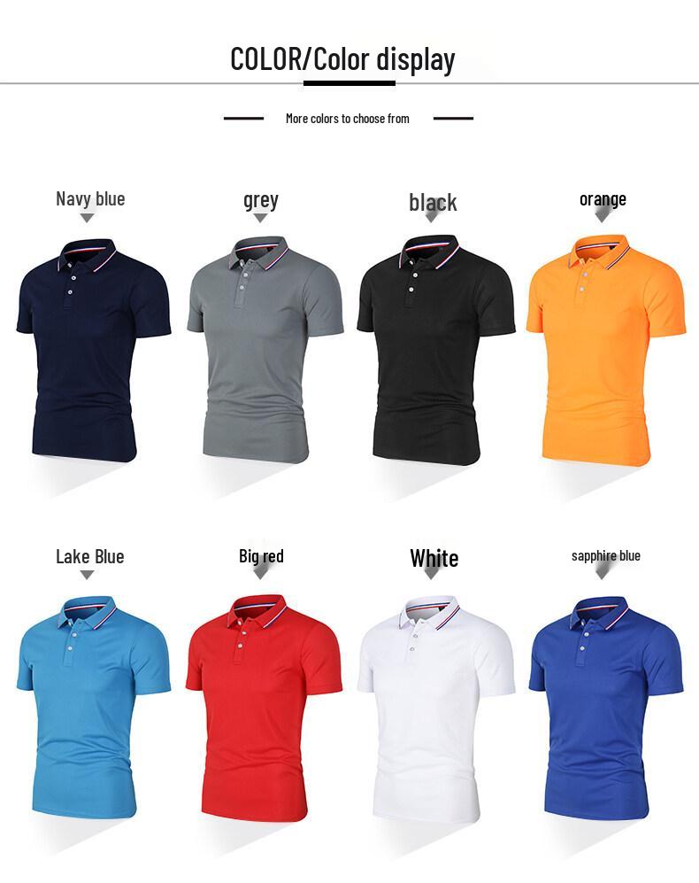 Unisex Anti-Pilling, Colorfast Polo Shirt with Lapel and Short Sleeves, Made from Combed Silk Cotton, Customizable with Logo.