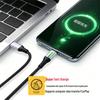 240W Dual USB-C Fast Charging Cable with LED Light for Apple, Android, Huawei Devices.