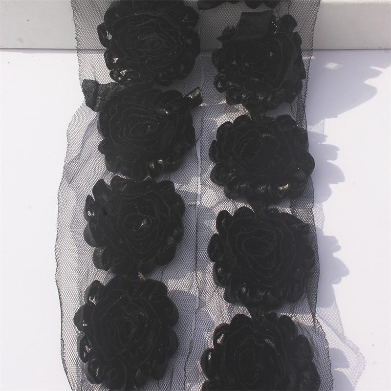 1y 2.5 Inch Shiny Fabric Flowers for Princess Girls Headbands Hair Accessories Kids Shirts Dress Shoes DIY Crafting Flowers