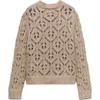 Zara Strukturiertes Mesh Einfarbig Schlichtes Langarm Strickoberteil Damenoberteile Dunkelbeige 6771013-731