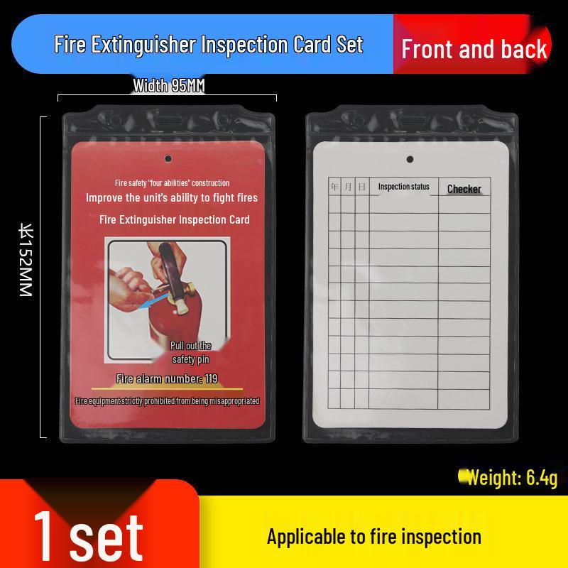 Fire Safety Inspection & Record Card Holder: Fire Extinguishers & Hydrants