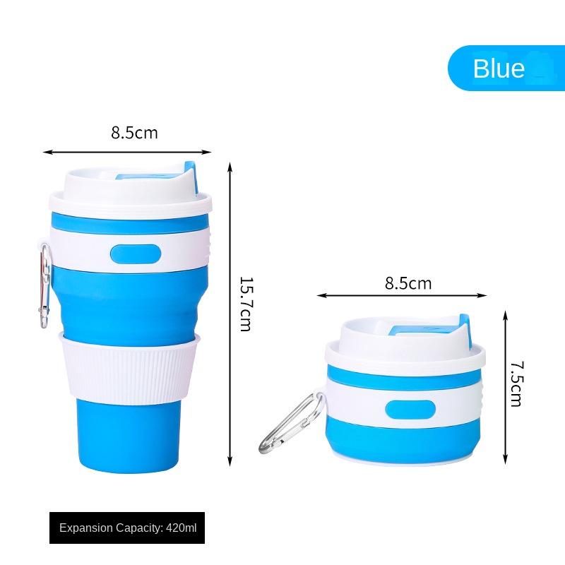 Outdoor Activity Foldable Lightweight to Carry Silicone Coffee Cup Drop-Resistant Food Grade Environmental Protection Drink Cup Lidded Silicone Wat