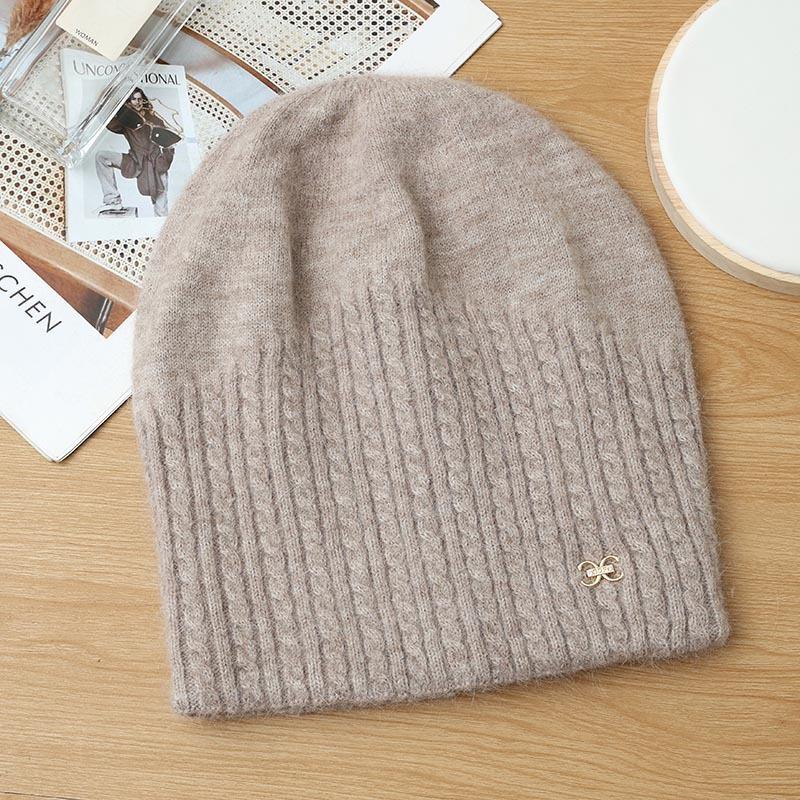 Women Winter Warm Ear Protection Knitted Hat Female Cute Pullover Wool Hat