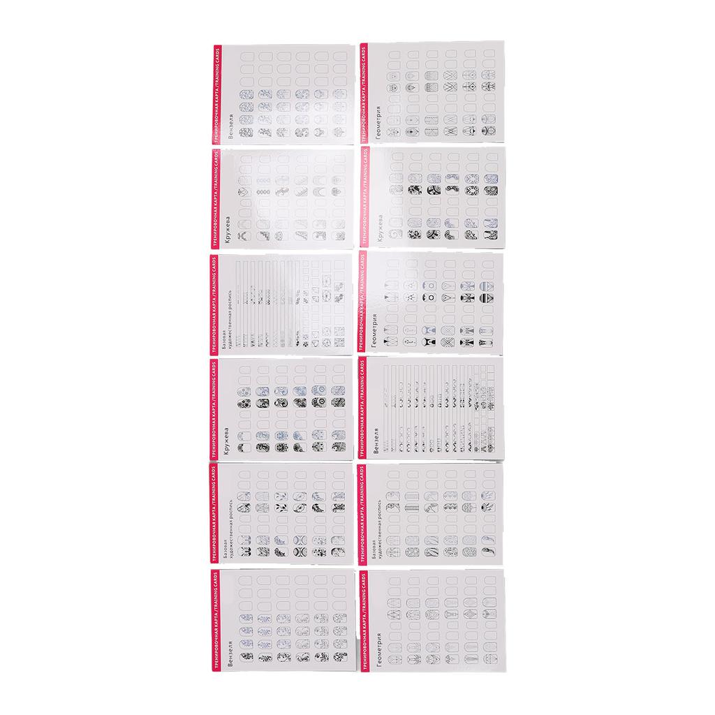 Nail Training Mat Stereograph Washable Reusable Multi Nail Shapes 12 Modes Nail Art Practice Sheet for Nail Artist