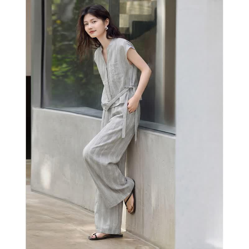 Casual Striped T-Shirt & Pants Set