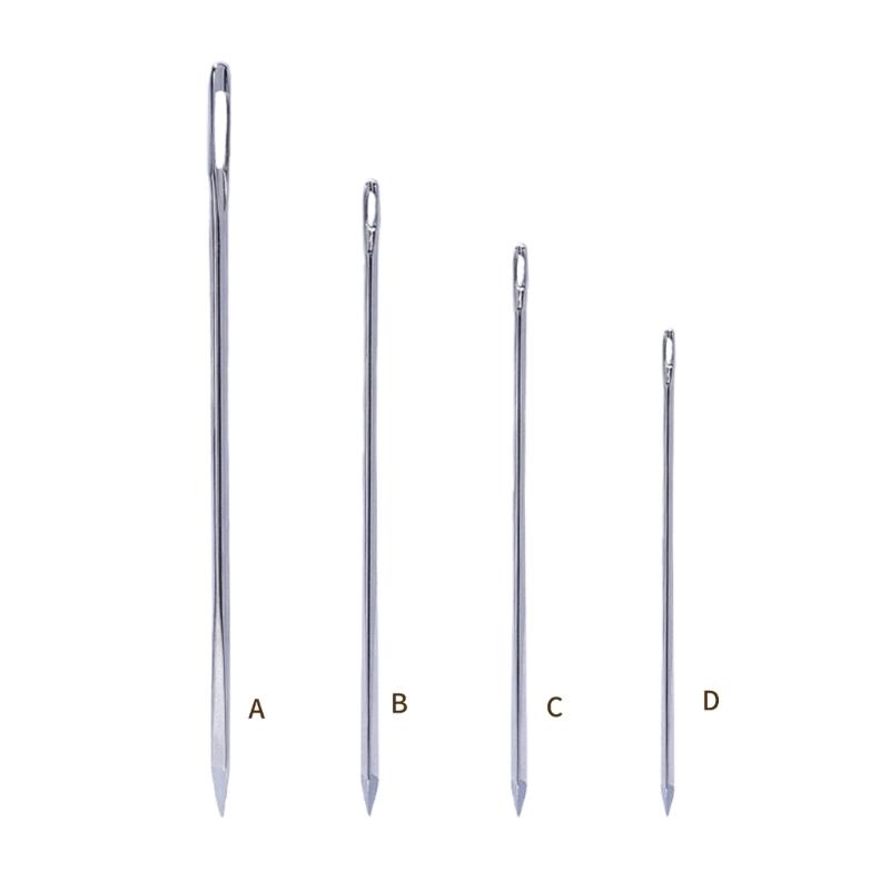 20pcs Leather Crafts Sewing Needle Metal Silver Color Yarn Knitting Needle DIY