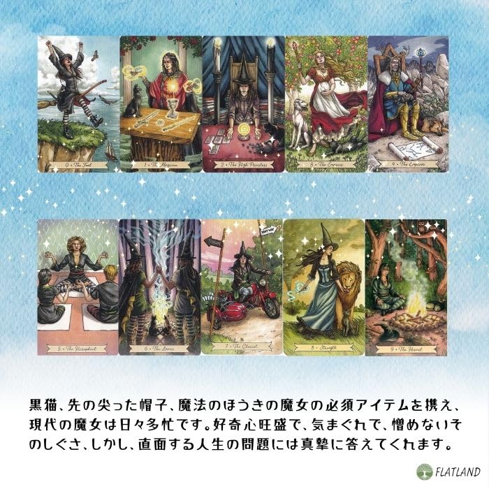 Everyday Witch Tarot Mini Tarot Fortune Telling Method Japanese Instruction Manual Included Genuine Tarot Cards 78 Pieces Witch Mini Size