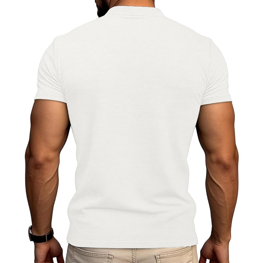 Men's Casual -color Sports T-shirt - Men's Round-neck Short-sleeved Top
