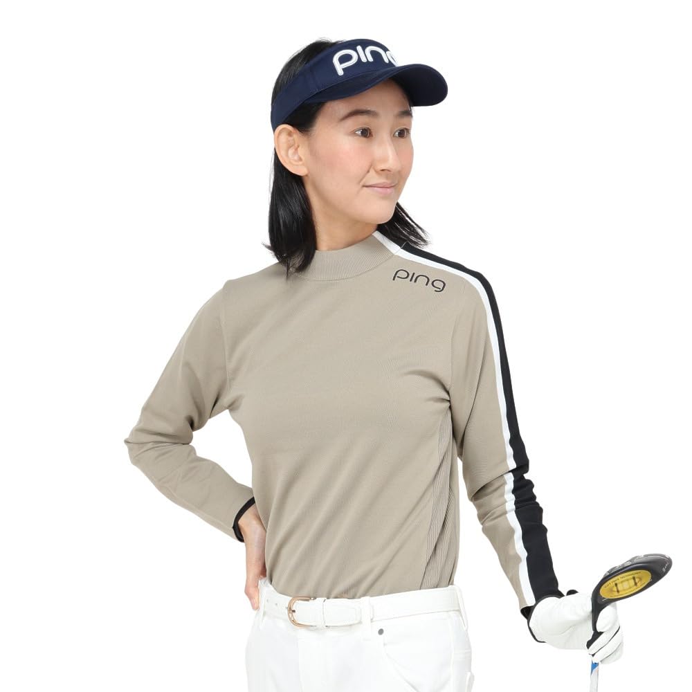 

Long Sleeve High Neck Knit Golf S [Pin Apparel] Women s (Side Line) / / 622-4275902 040_Beige