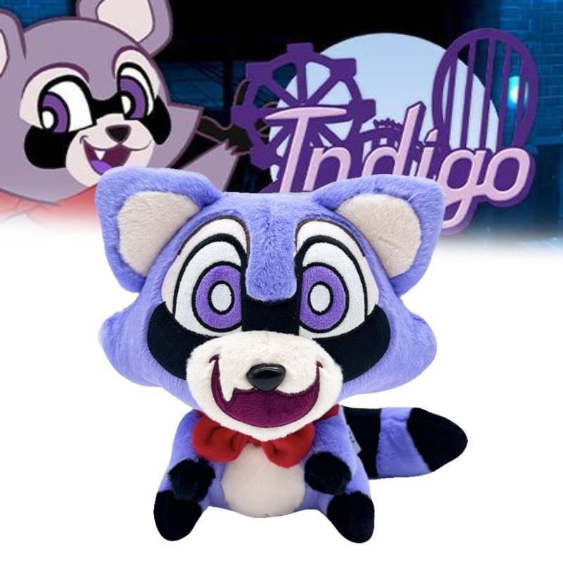 Adorable Indigo Park Plush Purple Raccoon With Soft Short Plush Material
