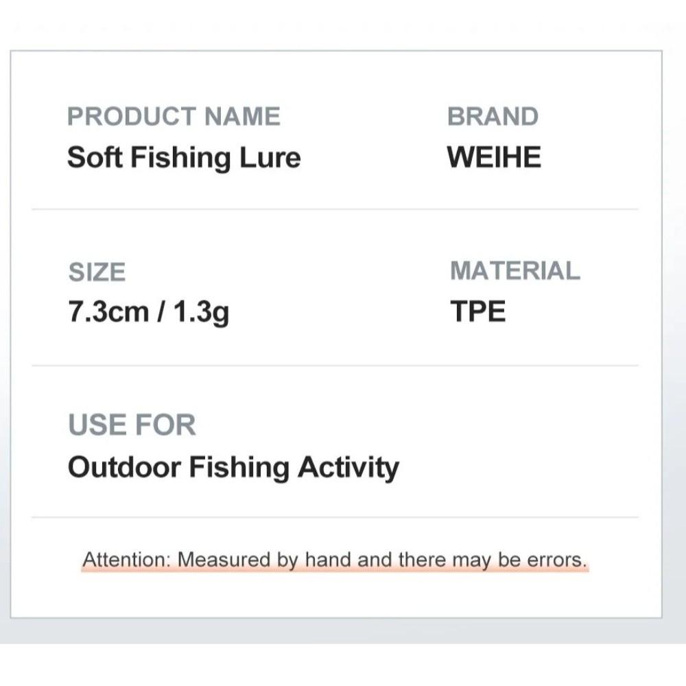 20pcs Worm Shape 7.3cm/1.3g Fishing Lure Temptation Swimming Soft TPE Material Alien Worm Laser Glitter TPE Bait Lure Fishing