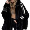 Cappotto in Peluche Caldo Casual da Donna Cardigan alla Moda con Zip e Maniche a Trombetta Cappotto Largo con Cappuccio Abbigliamento da Pendolare Autunno Inverno