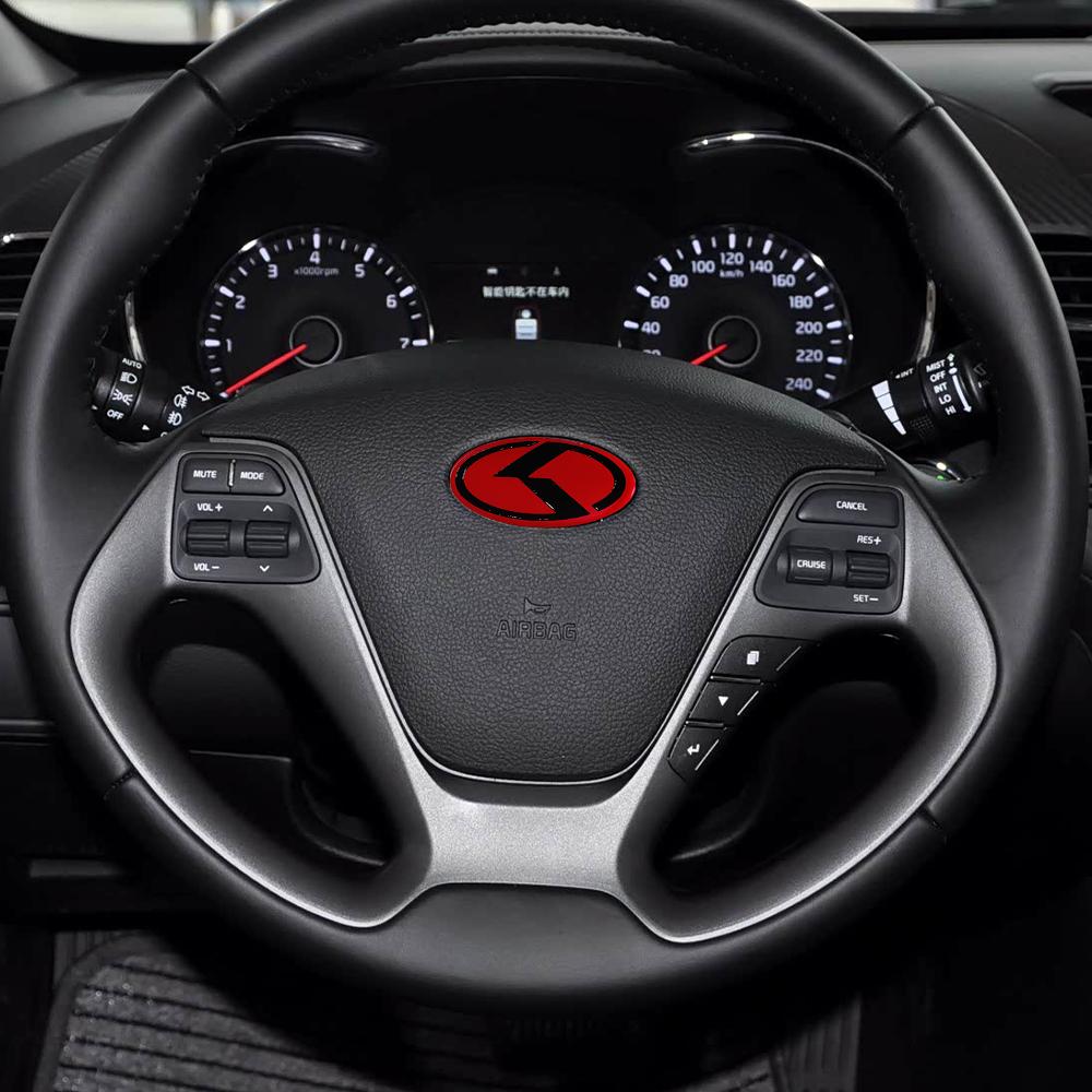 BDTINA1 3D Aluminum Car Steering Wheel Interior Sticker Emblem For KIA Sportage Ceed Sorento Cerato Optima Picanto Rio Soul Cadenza Niro