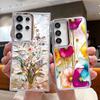 Oil Painting Flower Pattern Case For Samsung S26 S25 Ultra S24 FE S23 Plus S22 S21 A15 A16 A17 A35 A36 A37 A54 A55 A56 A57 5G Plating Lens Soft Cover