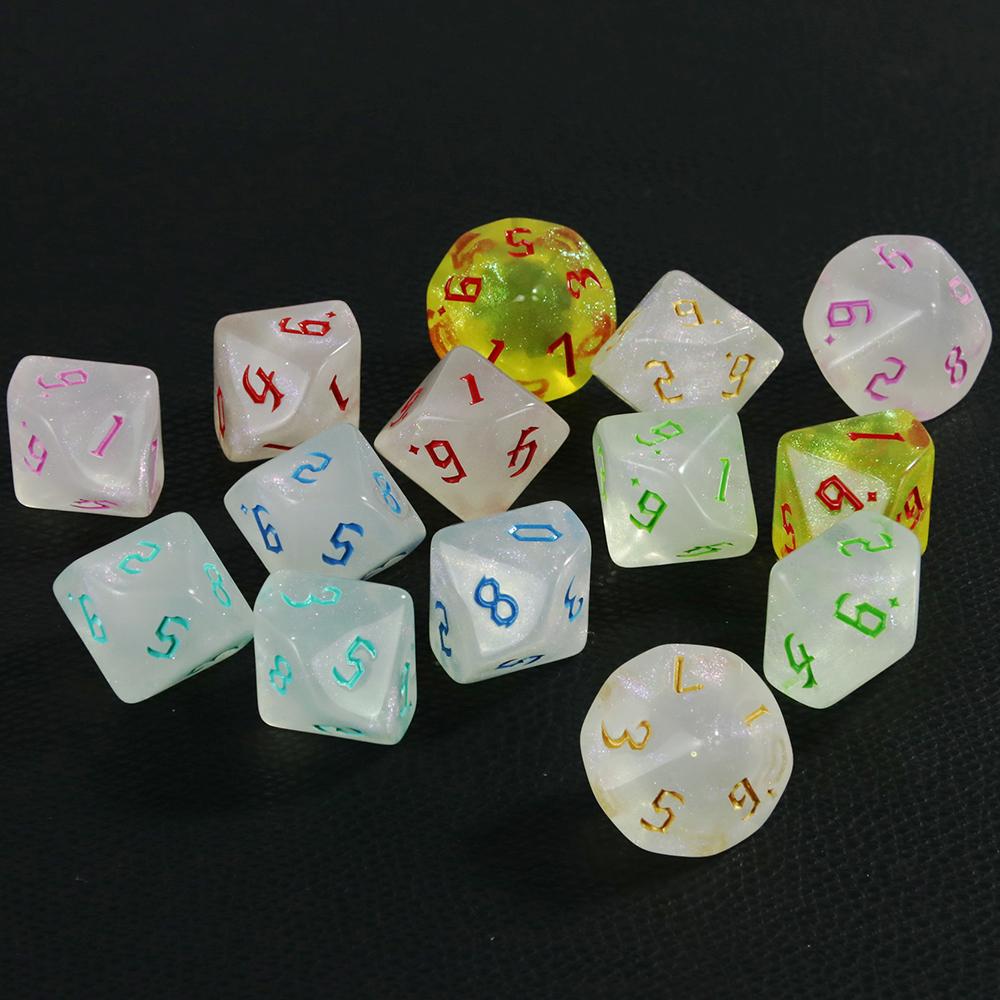 D10 Dice Set 10PCS for DND 10 Sided Dice Multi-sided Games Dices Desktop Polyhedral Set for Role Playing Game
