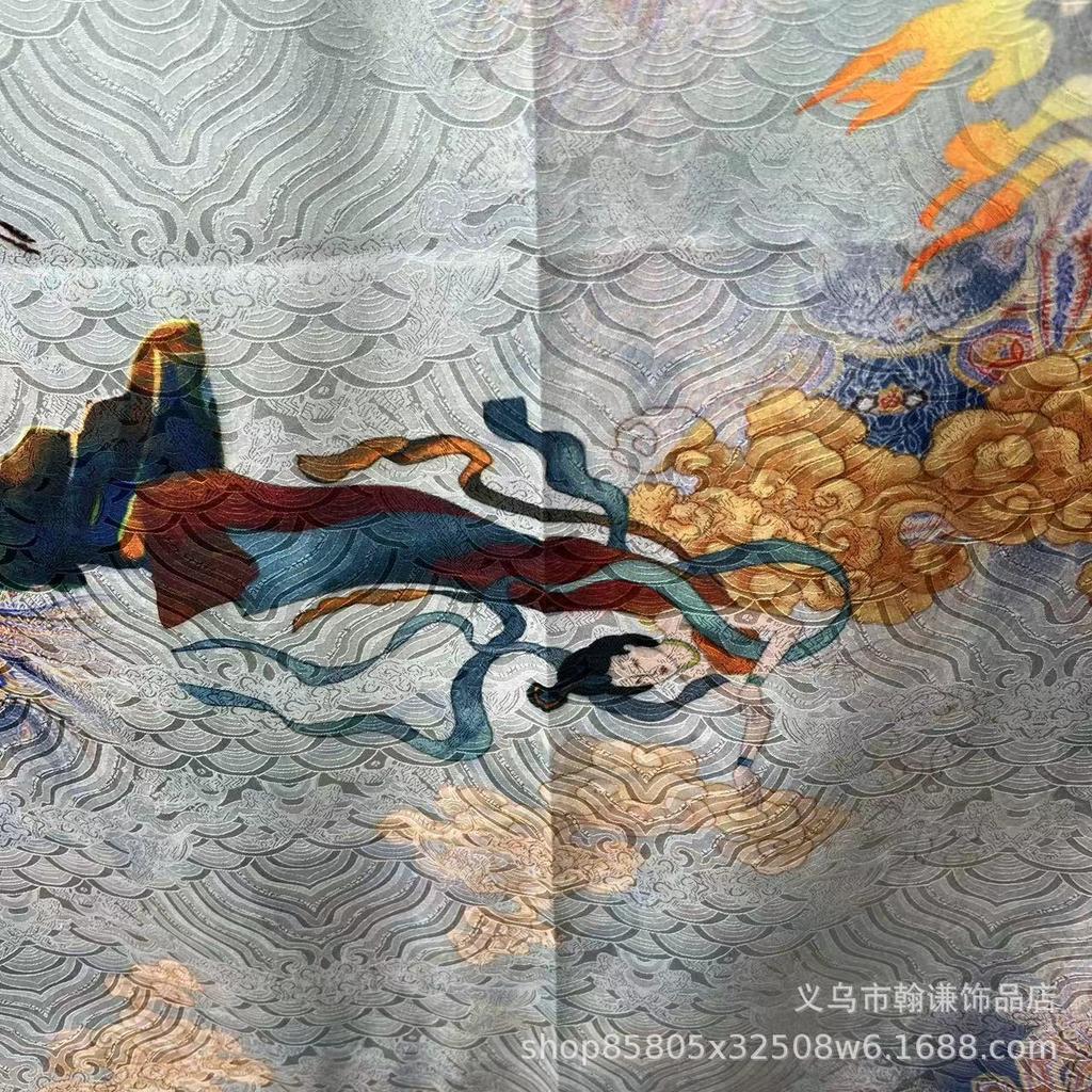 Double-Sided High-End Fragrant Cloud Yarn 180 * 70 Long Silk Scarf Shawl Women'S Spring And Autumn Retro National Style To Keep Warm