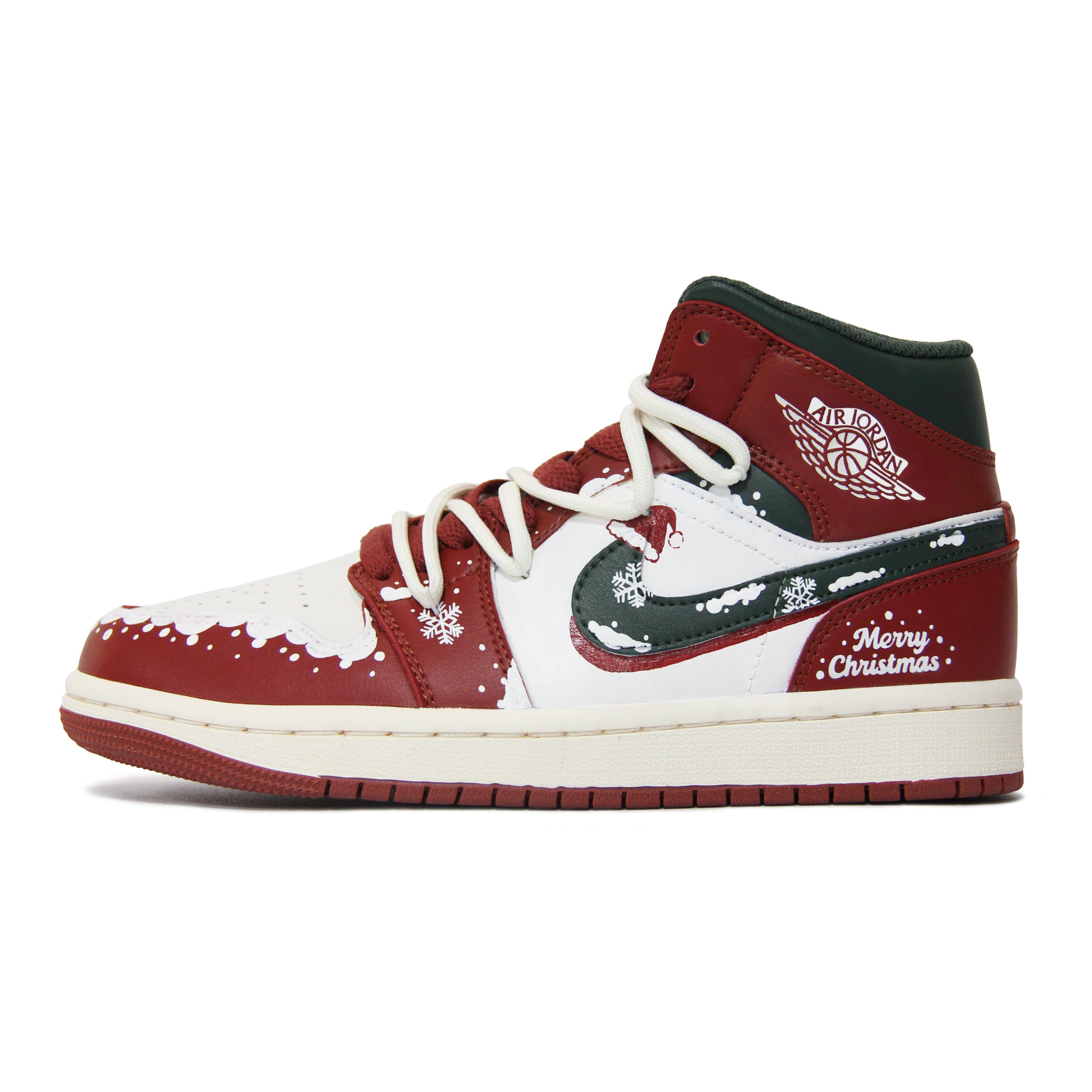 

Jordan Air Jordan 1 Vintage Basketball Shoes Unisex Mid Top Red/White/Green DQ8426-105(Team1492-) 44.5