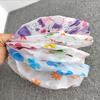 5PCS Adjustable Printed Shower Caps Waterproof and Reusable with Elastic Band For Women's Spa Salon Transparent Shower Cap