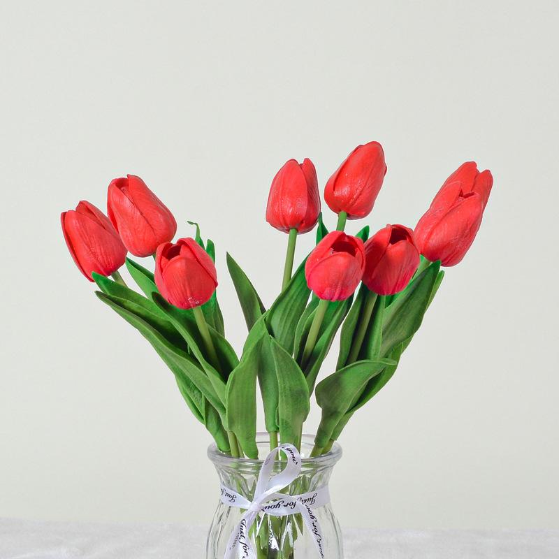 

10Pcs Luxury Silicone Real Touch Artificial Tulip Flowers Plants For Mothers Day Gifts Home Living Room Table Decoration (As shown-19718)-