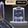 Dual-Color Glitter Pens Markers  Hand-Painted Dual-Color Brush Pens  Soft Tip  Fade-Resistant Pearl Glitter Pens 12-Pack/24-Pack