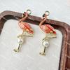 Korean Semi-Stereoscopic Flamingo Pendant: K Gold Oil-Dripped Alloy for DIY Jewelry & Bracelets