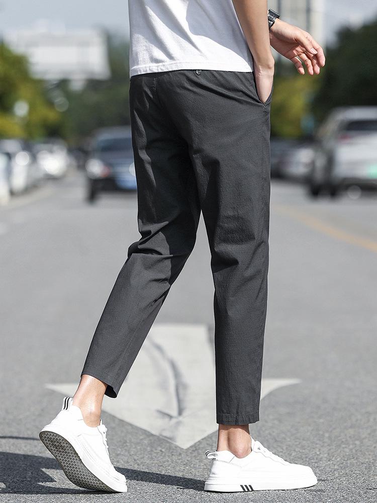 Herren Schlanke Neun-Punkt Eis Seide Sommer Freizeit Hose