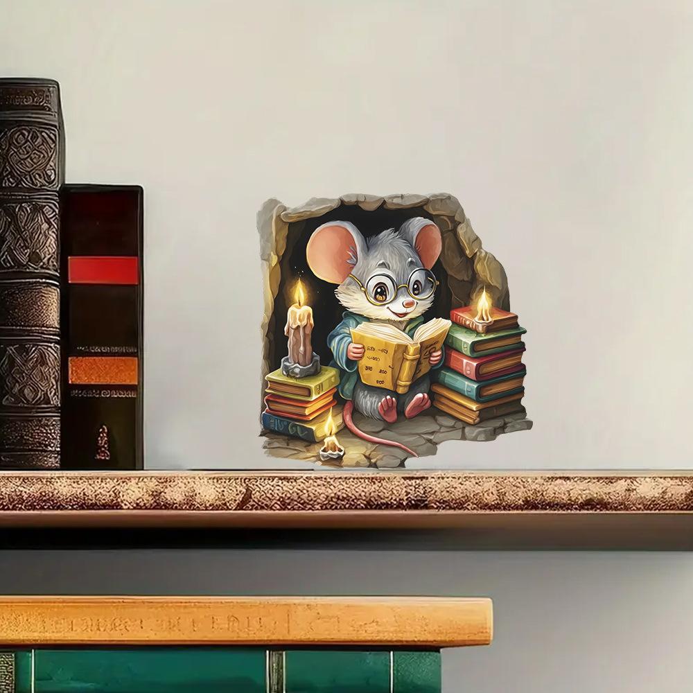 The Creative and Diligent Little Mouse Hole Can Freely Stick Home Decoration Wall Stickers