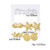 Summer CCB Starfish Seashell Conch Stud Earrings Set for Women Gold Color Star Geometric Earrings Trendy Seaside Beach Jewelry