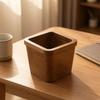 Desktop Trash in areaSaving Wooden Can Compact Desk Wastebasket for Office, Vanity, Bedside