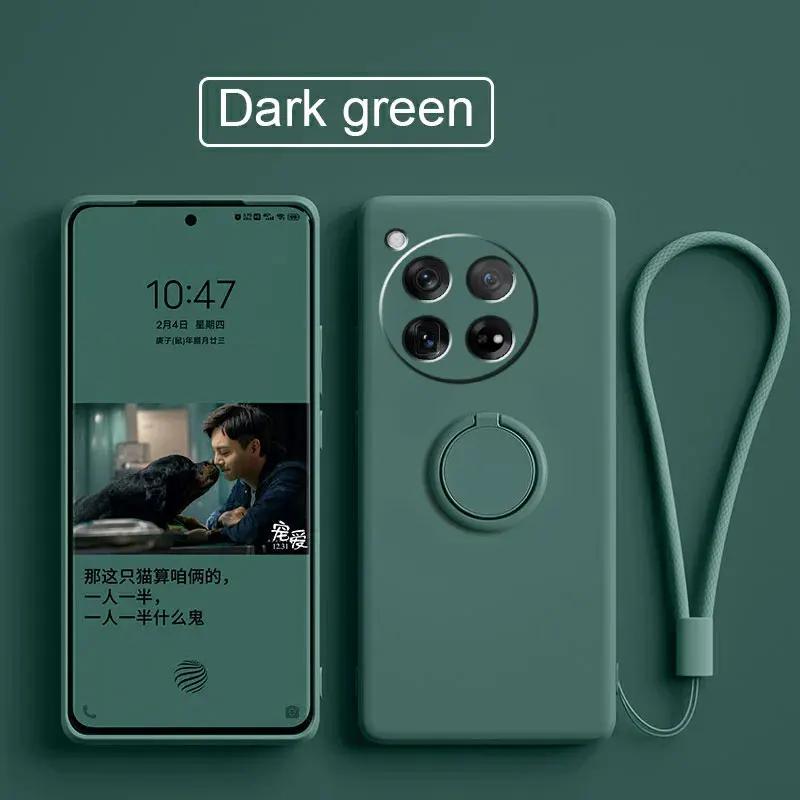 Case for OnePlus 13 12 Cases Liquid Silicone Ring Stand Phone Shell Coque for OnePlus 1+12 13 Cover ShockproofBumper Back Funda