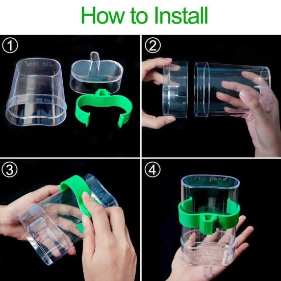 Automatisk fuglevanndispenser Fugledrikkemater Gjennomsiktig fuglebur vannfontene for Budgie Cockatiel Lovebird Canary Finch